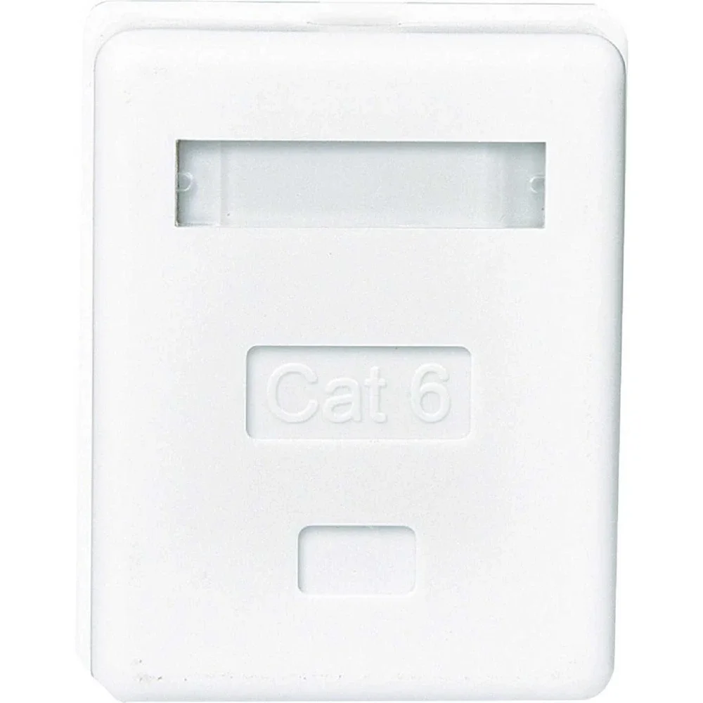 6 x RCA White Surface Mount Jack, Plastic CAT 5E/6 Wall Jack, TPH563R -Free Ship